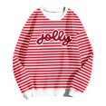 thumbnail image 4 of Tiweut Christmas Sweatshirts Women Jolly Glitter Patch Crewneck Sweater Xmas Long Sleeve Pullover Top,A-Red,Red, 4 of 4