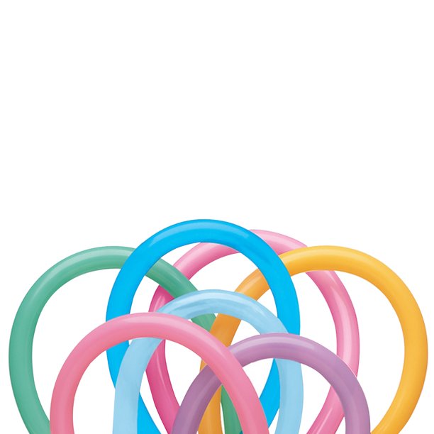 Qualatex - Globos 260Q - Pack de 100 (Azul Vibrante, Naranja Vibrante, Verde Vibrante)