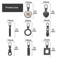 thumbnail image 3 of Tirador deslizante de cremallera desmontable, kit de reparación de cabeza de cremallera de Metal de repuesto Universal para manualidades, bolsos de equipaje, ropa, 5 piezas, 3 of 4