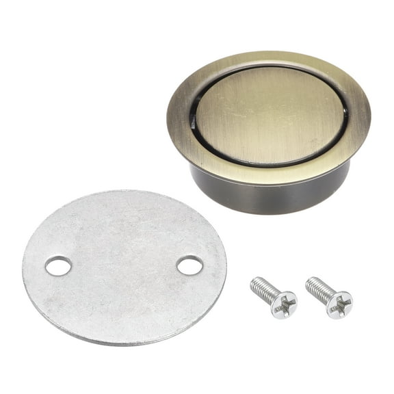 Finger Flush Pull Handle Outer Dia. 42mm/1.65" Bronze Tone with Plates 2 Pack