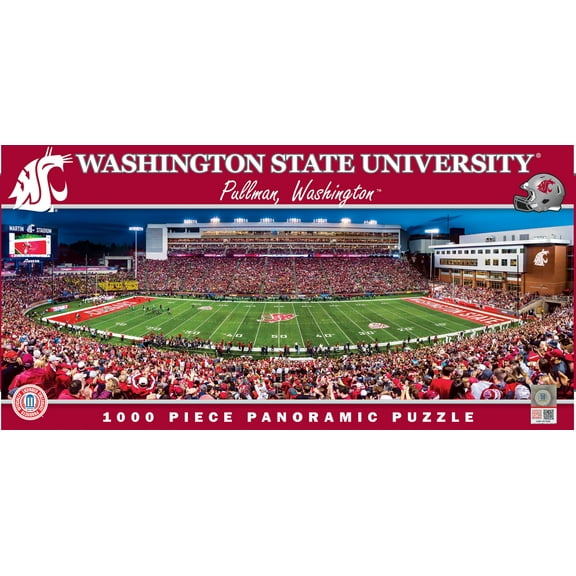 MasterPieces - 1000 Piece Jigsaw Puzzle, NCAA Washington State Cougars, Panoramic Football Stadium View, Fun for Adults and Family, 13"x39"