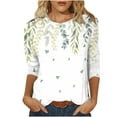 thumbnail image 2 of Blouse Mode Femme Manches Trois-Quarts Col Rond Imprimé de Pâques Ample, 2 of 4