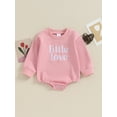 thumbnail image 2 of Bagilaanoe Newborn Baby Girl Boy Oversized Romper Sweatshirt Long Sleeve Bodysuits Letter Embroidery Pullover 3M 6M 12M 18M Infant Casual Tee Tops, 2 of 9