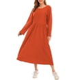 thumbnail image 1 of Vestido holgado de manga larga con bolsillos Vintage Plus Size Casual Boho Holiday Dress MABOTO Vestido de mujer, 1 of 7