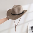 thumbnail image 6 of Classical Western Styles Straw Sun Hat Adjustable Roll Brims Panama Hat For Outdoor Activity And Fashion Enthusiasts, 6 of 9