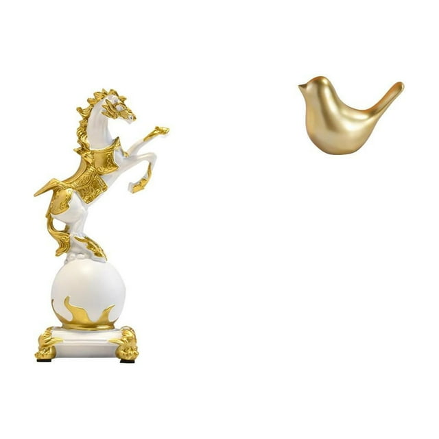 Colección de esculturas de animales modernas, figura de caballo y pájaro, adorno de mesa para dormitorio, sala de estar, oficina, centro de mesa,
