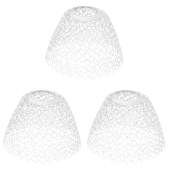 3 Count Wrought Iron Lampshade Fixture Light Covers Chandelier White