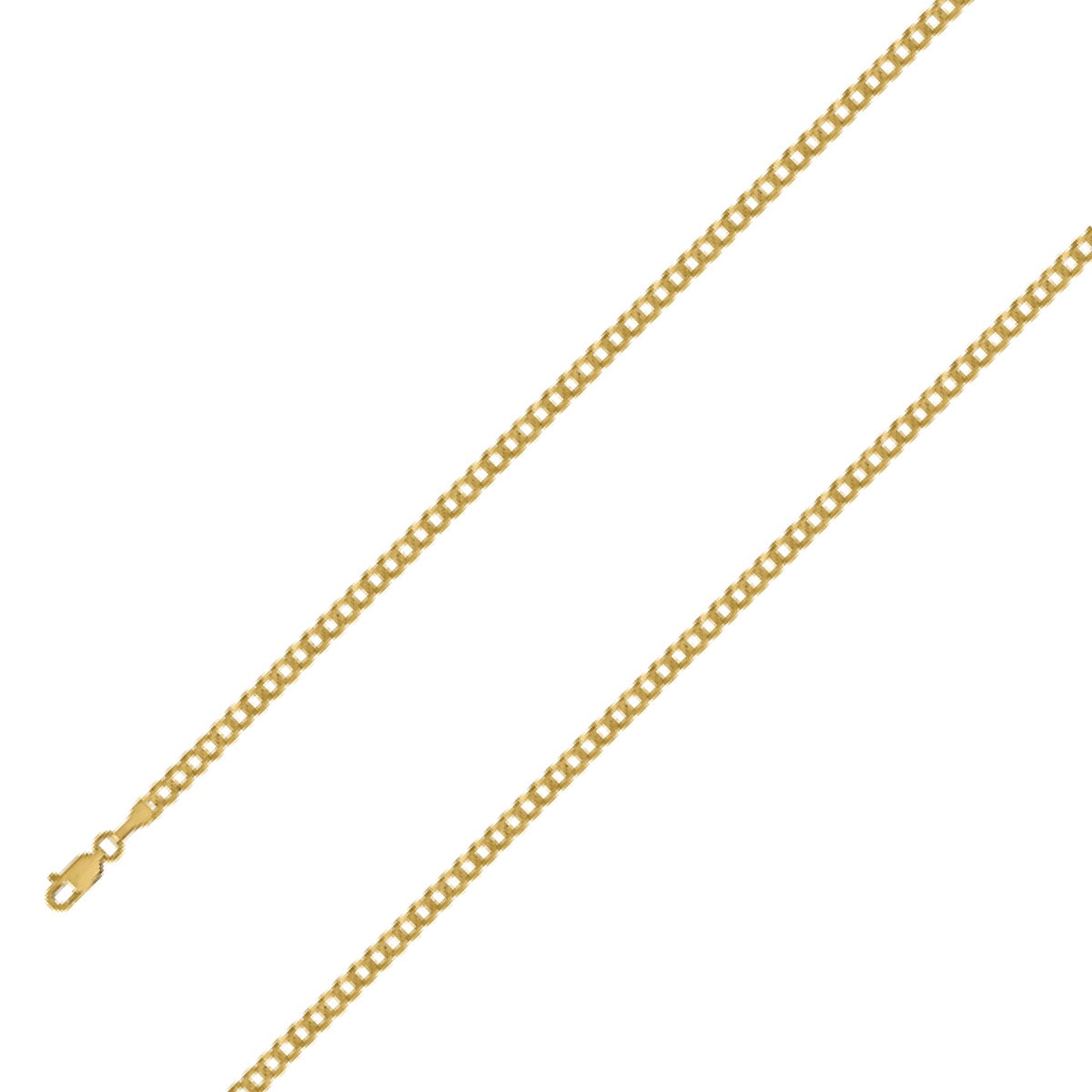 14K Yellow Gold Men's 3.5MM Cuban Link Chains Necklace Lobster Clasp, 18 to 24 Inches (24)