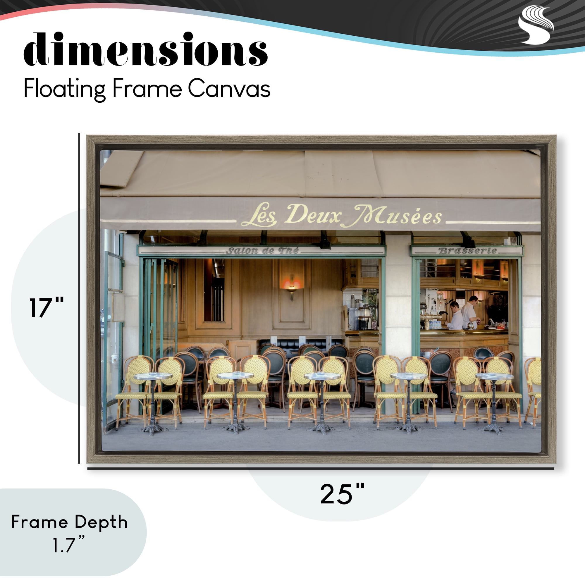 Stupell Industries Parisian Outdoor Seating Cafe Brown Framed Floater Canvas Wall Art, design by Alan Blaustein