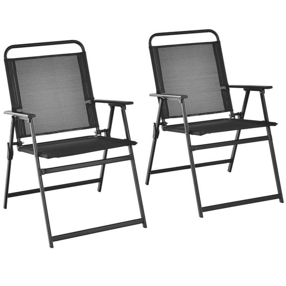 GVN Set of 2/4/6 Outdoor Folding Chairs with Breathable Seat-Set of 2, Outdoor Furniture Chairs for Backyard, Porch, Garden, Poolside