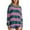 Hot Pink, variant on Tejiojio Women's Fashionable Loose Fitting Casual Color Blocking Stripe Round Neck Womens Petite Plus Long Sleeved Top