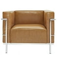thumbnail image 3 of Modway Charles Leather Accent Chair in Tan (Set of 2), 3 of 5