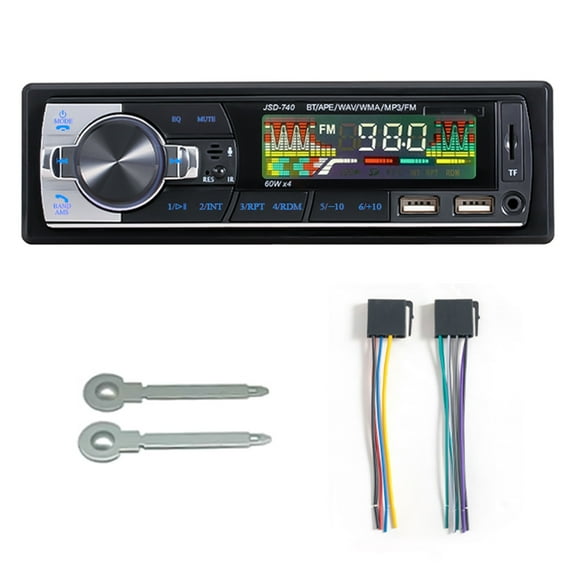 Car Radio Audio 1din Bluetooth Stereo MP3 Player FM Receiver 60Wx4 With Remote Control AUX/USB/TF Card In Dash Kit ,Easy to Install