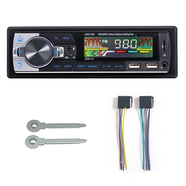 Car Radio Audio 1din Bluetooth Stereo MP3 Player FM Receiver 60Wx4 With Remote Control AUX/USB/TF Card In Dash Kit ,Easy to Install