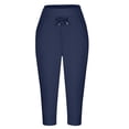 thumbnail image 6 of Capri Pants For Women,Muslin Shorts Women Knee Length Shorts Cotton Bermuda Shorts Athletic Lounge Casual Pants Loose Fitting Shorts Wide Leg Linen Shorts Shorts For Older Women, 6 of 7