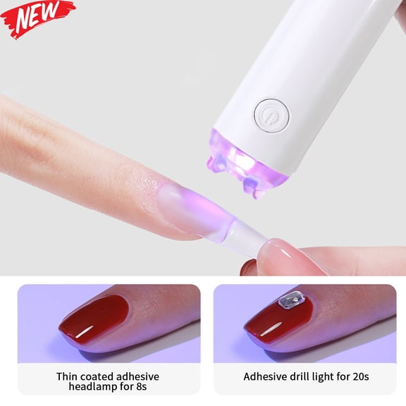 Mini Handheld UV Nail Lamp, Rechargeable Portable Cordless Nail Phototherapy Light, Single‑Finger Gel Nail Curing Lamp for Drying Gel Polish Nail Glue, DIY Manicure Tool for Home Nail Salon Supplies