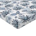 thumbnail image 4 of Ambesonne Blue Floral Fitted Sheet, Pastel Summer Flowers, King Size, Pale Blue Off White, 4 of 5