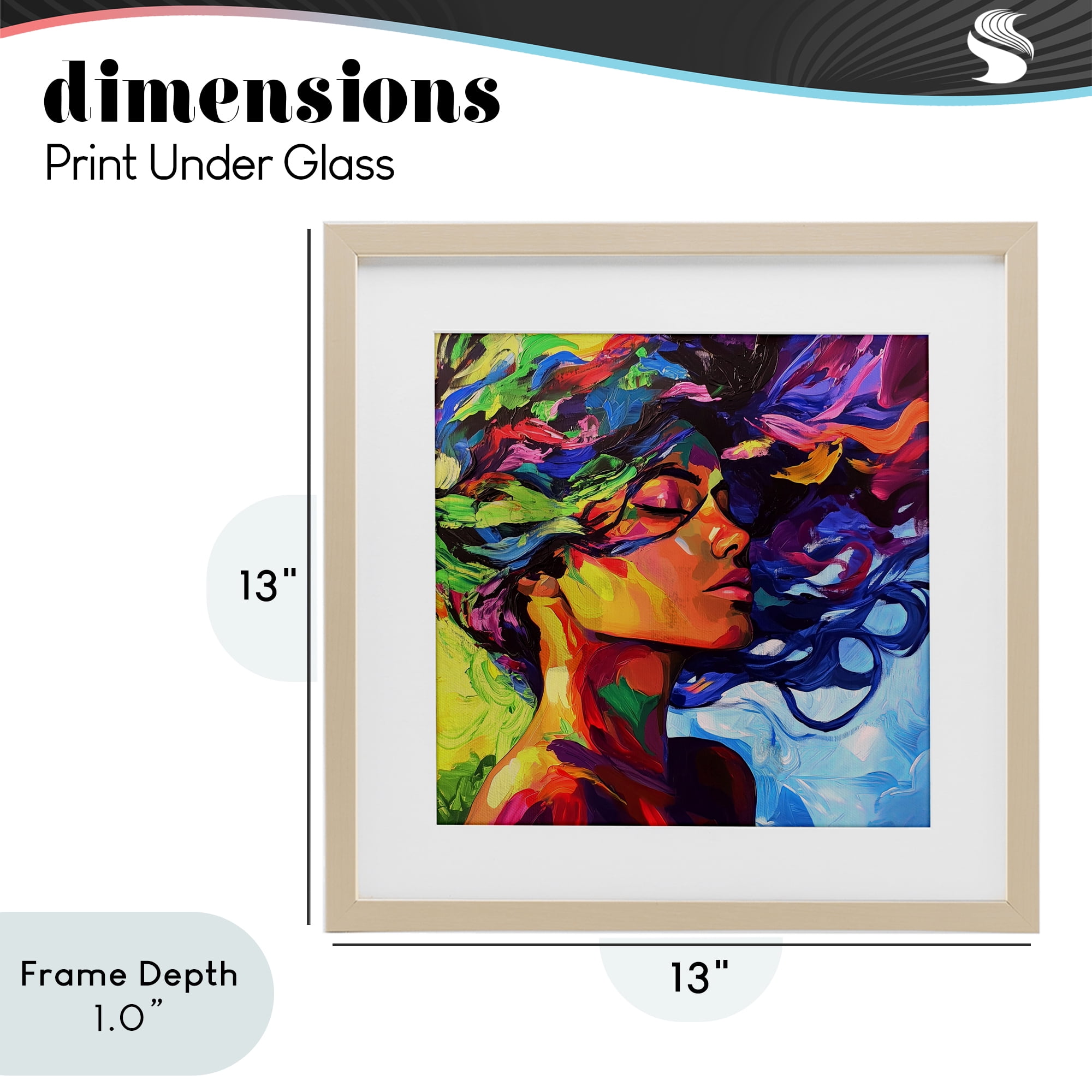 Stupell Industries Flowing Whirlwind Of Colors Birch Framed Print Under Glass, design by Svetlana Aleynikova