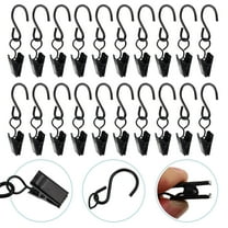 Worgeous  20 Pcs Curtain Hook Shower Clips Bathroom Curtains Clamps Black