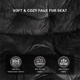 thumbnail image 6 of Gaildon Moon Saucer Chair Soft Faux Fur Folding Accent Chair, Square Lounge Lazy Chair Moon Chair with Metal Frame, Black, 6 of 7
