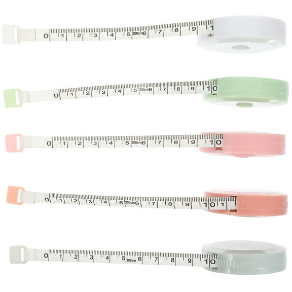 LABSERRON 5Pcs Retractable Tape Measure for Sewing and DIY Projects Green