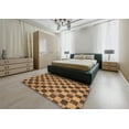 thumbnail image 4 of Ahgly Company Indoor Rectangle Abstract Orange Checkered Area Rugs, 7' x 9', 4 of 6