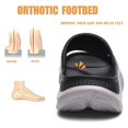 thumbnail image 5 of Womens Mens Recovery Slides with Comfortable Plantar Fasciitis Arch Support ,Unisex Orthotic Walking Thick Cushion Sport Sandals Reduces Stress on Feet Blackgray W10/M8, 5 of 5