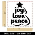 thumbnail image 2 of Joy Love Peace Christmas Tree Self-Inking Rubber Stamp Ink Stamper - Sky Blue Ink - Small 1 Inch, 2 of 7
