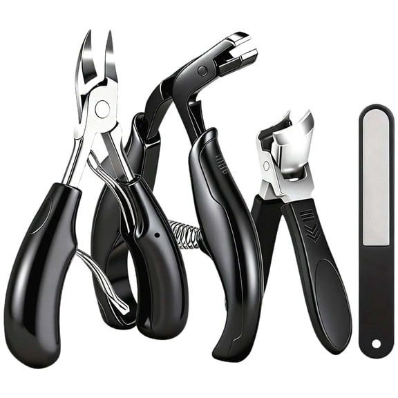 Le.VOLIFe Toenail Clippers for Seniors with Thick Toenails, Heavy Duty Clippers Set, Wide Jaw Angled Head Toe Nail Clippers, Ultra Sharp Slanted Ingrown Nail Clippers