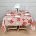 thumbnail image 3 of Red Strawberry Plants Fruit Cat Flower Pink Pattern Square Tablecloth,Waterproof Square Table Cover,Wipeable Spillproof Washable Table Cover for Home Kitchen Party Decor 60"x60"(152x152cm), 3 of 6