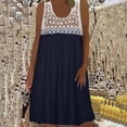 thumbnail image 2 of IROINNID Shift Dress For Women Regular Sleeveless Casual Loose Lace Panel Dress Round Neckline Solid Color Dress, 2 of 5