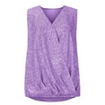 thumbnail image 3 of Women's Tank Top Summer Casual V Neck Top Floral Printing Wide Straps Sleeveless T-Shirts Blouses Loose Vests Pullover Top, 3 of 4