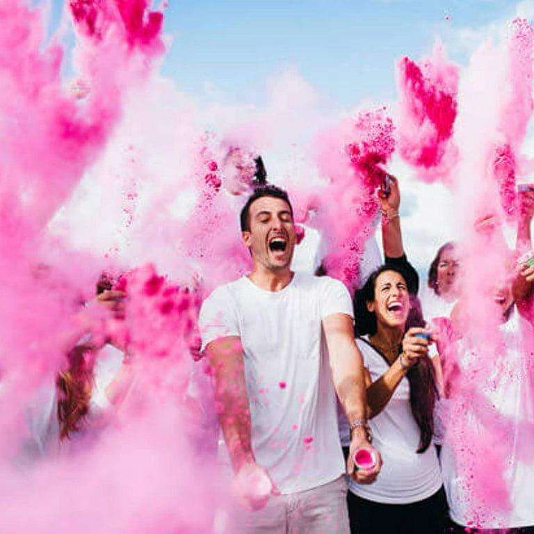 Hawwwy Color Run Powder - Colored Powder for Holi Fesitval - Gender Reveal  Burnout Powder - Fun Run Powder - Color Smoke for Photography - 3lbs Pink