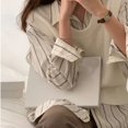 thumbnail image 2 of Women Spring Autumn Long Sleeve Striped Shirts Fashion Basic Elegant Blouses, 2 of 10