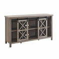 Evelyn&Zoe Modern Farmhouse TV Stand with Glass Paned Doors for TVs up