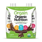 Orgain Organic Nutritional Shake, Creamy Chocolate Fudge - Meal Replacement, 16g Protein, 21 Vitamins & Minerals, Gluten Free, Soy Free, Kosher, Non-GMO, 11 Ounce, 4 Count (Packaging May Vary)