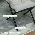 thumbnail image 4 of HOMCOM Lazy Chair with Ottoman Set, Fabric Upholstered Lounge Accent Chair with Armrests, Side Pockets, Light Gray, 4 of 9