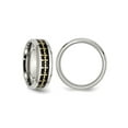 thumbnail image 3 of Gem & Harmony Mens Stainless Steel Carbon Fiber Inlay Cross Band Ring (8.00mm) for Men, 3 of 5