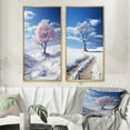 thumbnail image 1 of Designart "Snowy Tree gracefulness I" Snow Framed Wall Art Set Of 2 - White Landscapes Gallery Wall Frame Set For Home Decor, 1 of 6