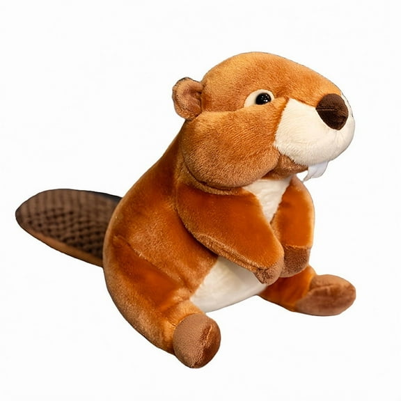 1pcs Cute Simulation Beaver Pillow, Stuffed Animal, 7.87 inch, Plush Toy, Orange