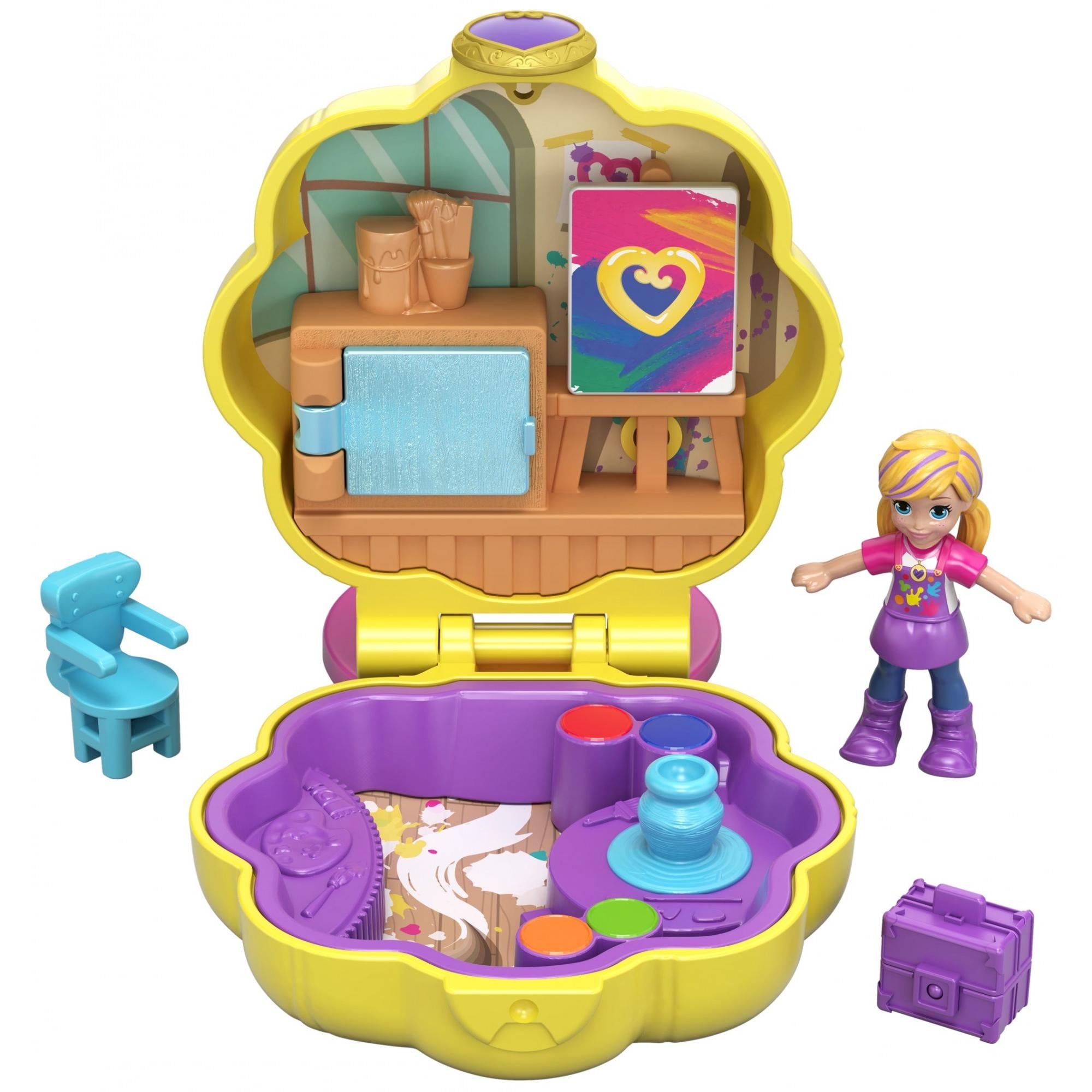 Gift Polly Pocket Tiny Places Fiercely Fab Studio Compact Mattel Toy Play Set 
