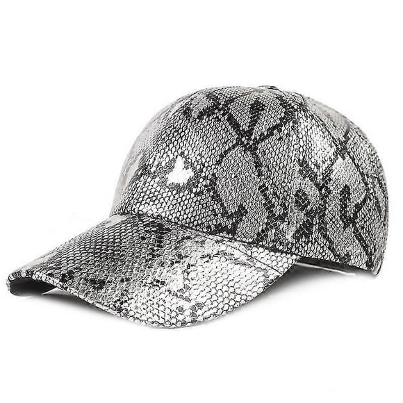 Snake Leather Cap Men's Baseball Cap Autumn And Winter New Hats Waterproof Hats For Men And Women (1pcs, Silver)