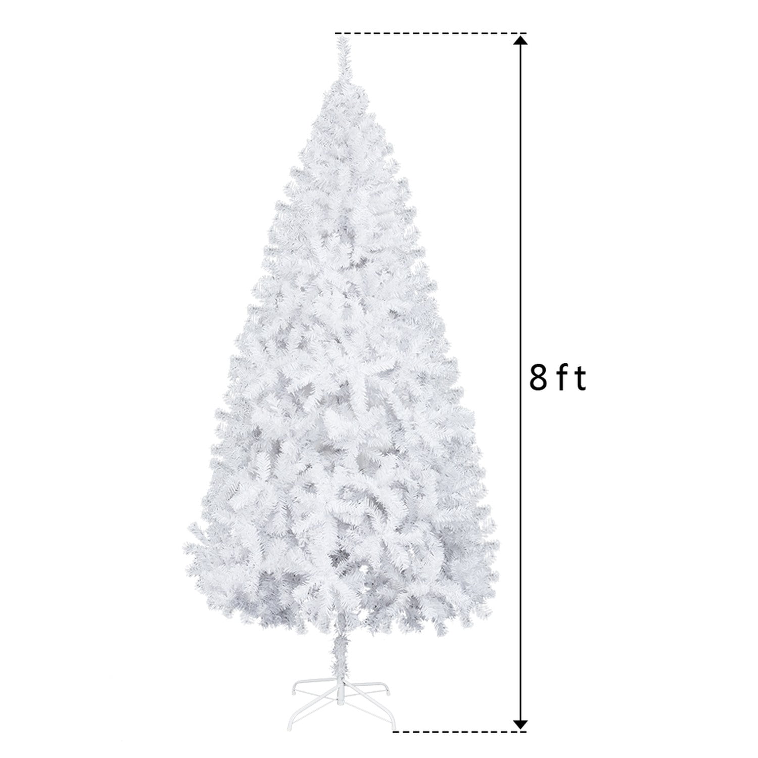 Astoutdoor 8 ft White Flocking Christmas Tree with 1349 Branches