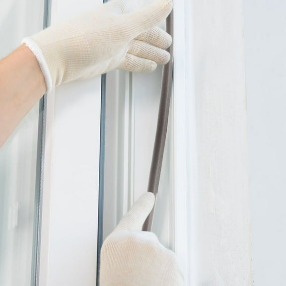 GOOHOCHY 4 Rolls White EVA Foams Seal Strips for Sliding Door and Glass Door Dustproof 78.60X0.59X0.39in