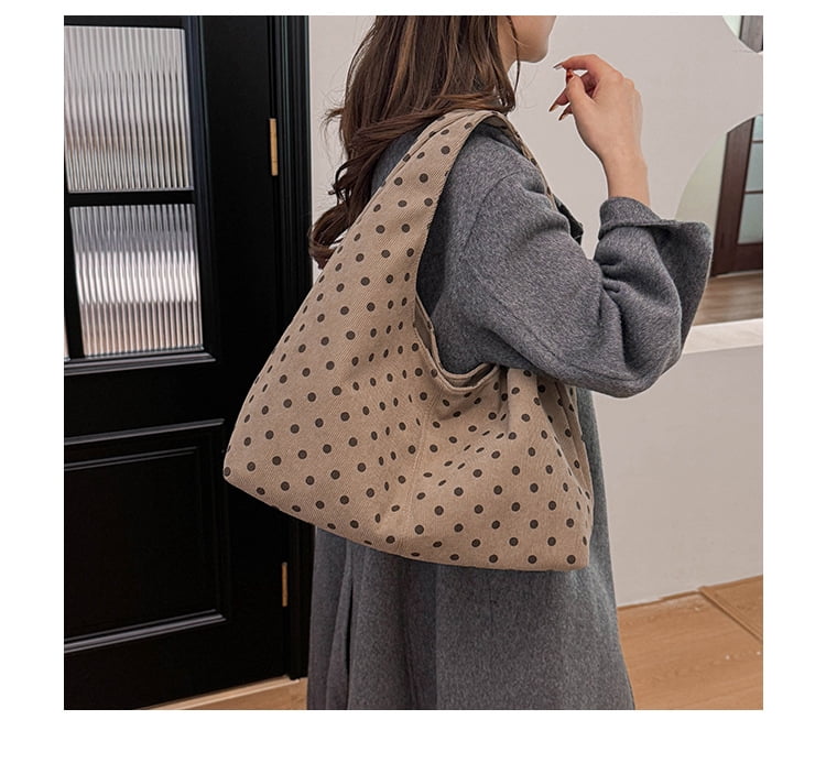 SPEKSEE Polka Dot Hobo Bag for Women Trendy Slouchy Shoulder Bag Soft Handbag Underarm Purse For Work Travel