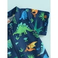 thumbnail image 6 of Infant Baby Boy Rash Guard Swimsuit Cute Print Short Sleeve Zip Front Suit Swimwear, 6 of 8