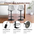 thumbnail image 5 of MOJAY Clear Bar Stools Set of 2, Counter Height Adjustable Swivel Acrylic Bar Stools with PU Leather Upholstered, Armless Bar Stools for Kitchen Island - Grey/Black, 5 of 8
