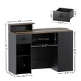 thumbnail image 4 of Advwin Modern Reception Desk with LED Light, Power Outlets, Lockable Drawer & Storage Shelves, Front Desk Counter Table for Office, Lobby, Spa, Nail Salon, Black & Walnut, 4 of 11