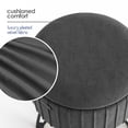 thumbnail image 4 of Hearth & Harbor Round Ottoman with Storage, Luxurious Foot Stool and Chic Vanity Stool with Storage, Elegant Pleated Velvet Grey, 4 of 8