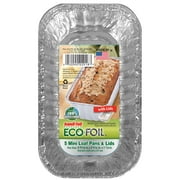 Handi-Foil Aluminum 5-inch Mini Loaf Pans with Lids, 5 Count Disposable for Easy Cleaning